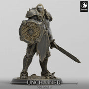 Ranger, Fighter, Sword and Shield, DnD Unpainted Miniature| 28mm, 32mm,54mm,75mm,100mm Scales | Dungeons & Dragons - Only-Games