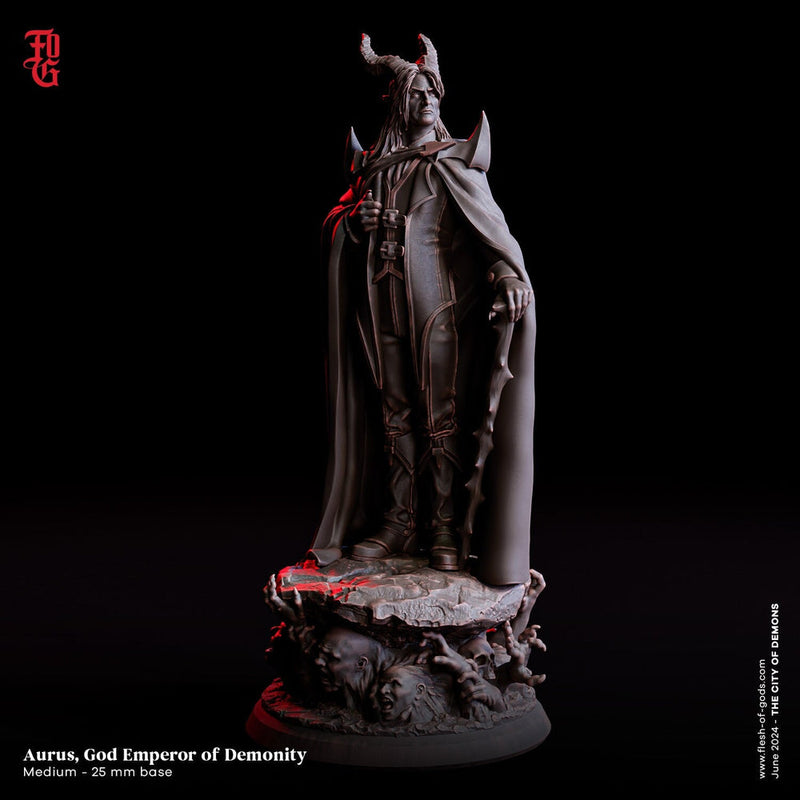 Male Tielfling Wizard, Warlock, Sorcerer | 28mm,32mm,54mm, 75mm,100mm Scale |Player Character Mini Minis -D&D 5e Pathfinder | Flesh of Gods - Only-Games