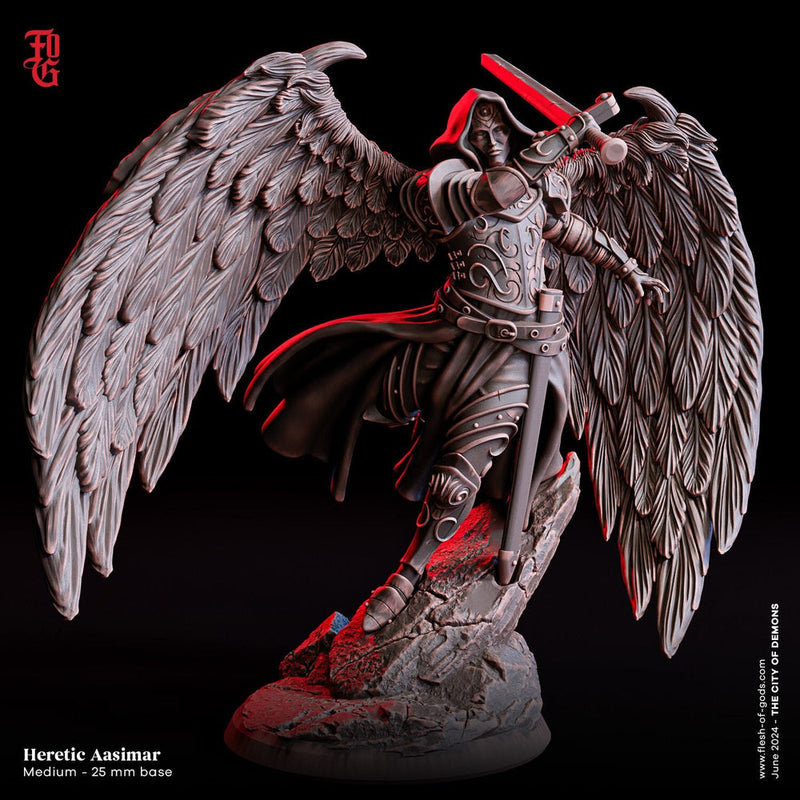 Fallen Aasimar Oathbreaker Paladin | 5 Sizes /Scale Resin Miniature Dungeons and Dragons D&D Pathfinder - Only-Games