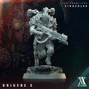 Sci-Fi Miniature Army Krigere Infantry Corp |  28mm,32mm,54mm,75mm,100mm Scale | Resin Mini | Morior Shocktrooper TPG | Archvillain Games - Only-Games