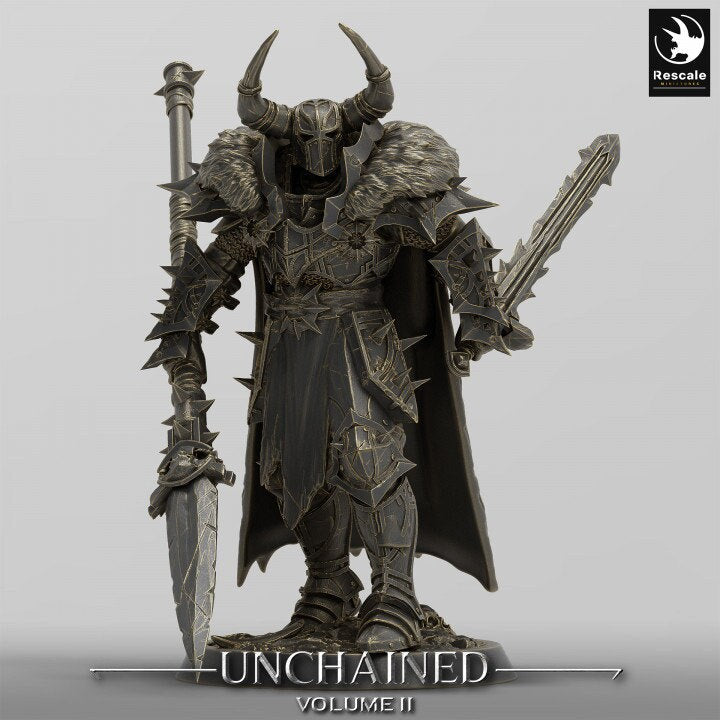 Oathbreaker Paladin, Fighter Battlemaster Sword and Polearm, DnD 5e Unpainted Mini| 28mm, 32mm,54mm,75mm,100mm Scales | Dungeons & Dragons - Only-Games