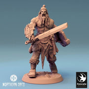 Orc Fighter Barbarian Warcry Sword and Shield, Half-Orc | Scales: 28mm,32mm , 54mm,75mm,100mm  Megaboss | Dungeons & Dragons 5e | Pathfinder - Only-Games