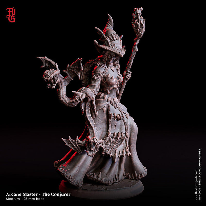 Wizard Conjurer, Warlock, Sorcerer | 28mm, 32mm,54mm, 75mm,100mm Scale  Player Character Mini-D&D 5e Pathfinder Figurine Flesh of Gods - Only-Games