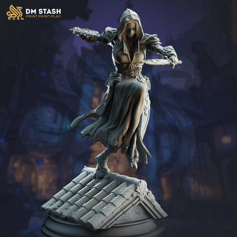 Human Female Rogue, Arcane Trickster, Thief, Assassin | 28mm, 32mm,54mm,75mm, 100mm Scale Resin Mini | D&D 5e Pathfinder | DM Stash - Only-Games