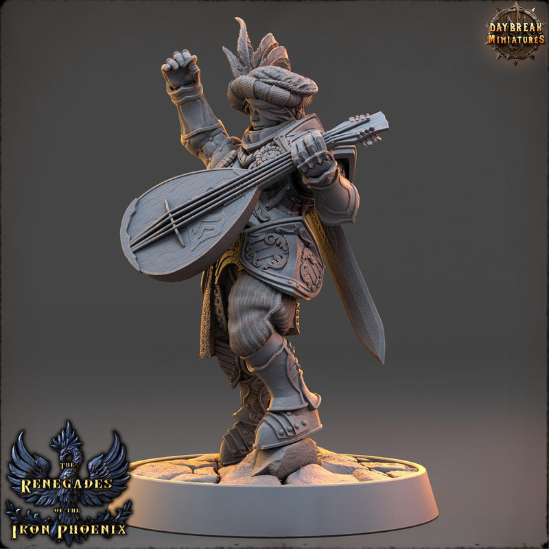 Human Female Bard Rogue PC / NPC| Unpainted Resin miniature | 28mm,32mm,54mm,75mm,100mm Scale | Figurine mini -D&D 5e | Daybreak Miniatures - Only-Games
