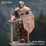 Male Human Fighter Battlemaster, Paladin PC / NPC | 28mm, 32mm,54mm, 75mm, 100mm Scales | Dungeons and Dragons | Pathfinder | DM Stash - Only-Games