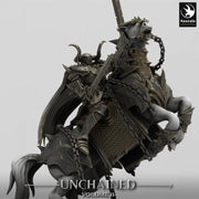 Chaos Knight Mounted on Horse w/ Swords ,Oathbreaker Paladin | Unpainted Dungeons and Dragons 5e  | 28mm,32mm,54mm,75mm Scale | Pathfinder - Only-Games