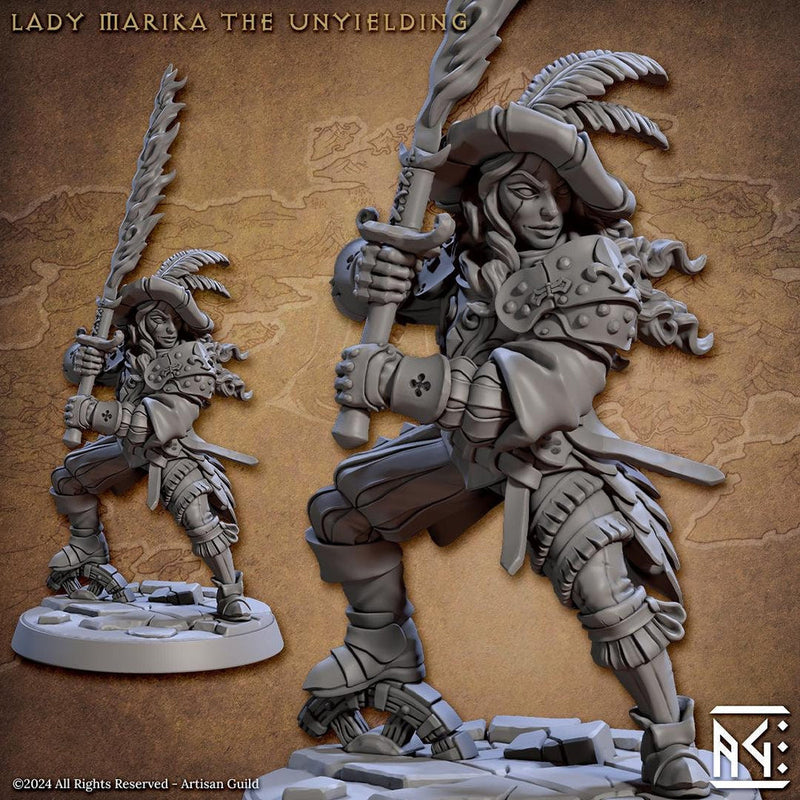 Human Female, Swashbuckler Rogue / Fighter | 28mm,32mm,54mm,75mm,100mm Scale Resin Mini | Dungeons and Dragons D&D Pathfinder |Artisan Guild - Only-Games