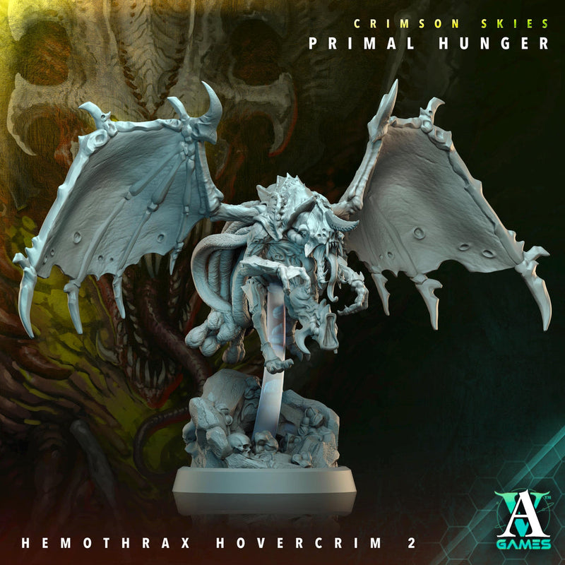 Sci-Fi Flying Insectoid Hemothrax Hovercrim Miniature | 25mm, 40mm, 50mm, 60mm BASE SIZES | Resin Unpainted | Sci-fi Archvillain Games - Only-Games