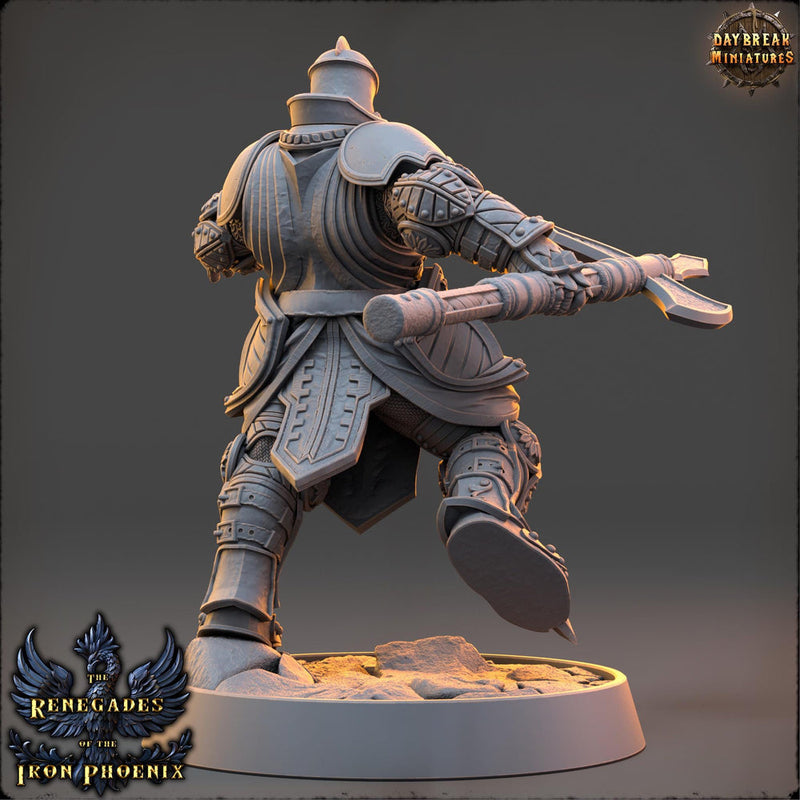 Paladin, Fighter Polearm Master Battle master | 28mm, 32mm,54mm,75mm, 100mm Scales | Dungeons and Dragons | Pathfinder | Daybreak Miniatures - Only-Games