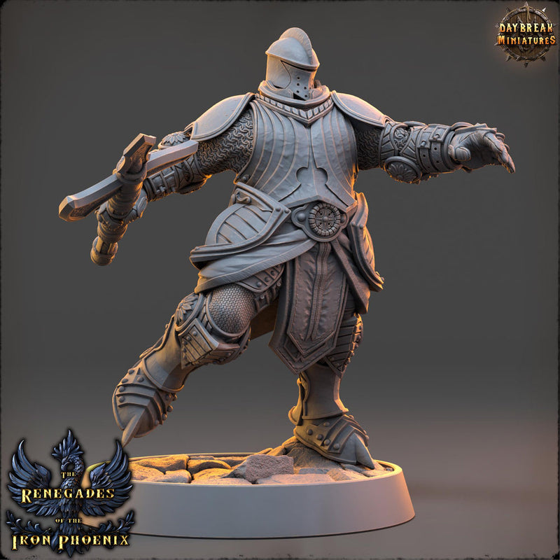 Paladin, Fighter Polearm Master Battle master | 28mm, 32mm,54mm,75mm, 100mm Scales | Dungeons and Dragons | Pathfinder | Daybreak Miniatures - Only-Games