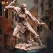 Half Elf Female Swashbuckler Rogue, Thief, Assassin | 28mm, 32mm,54mm,75mm, 100mm Scale Resin Mini | D&D 5e Pathfinder | DM Stash - Only-Games
