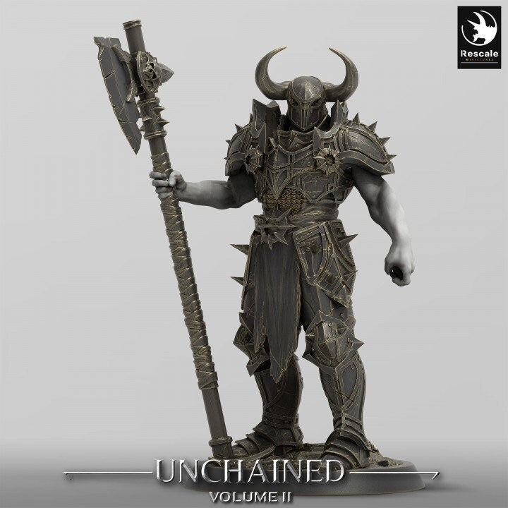 Oathbreaker Paladin, Fighter Battlemaster w/ Axe PC / NPC, DnD 5e Unpainted Mini| 28mm, 32mm,54mm,75mm,100mm Scales | Dungeons & Dragons - Only-Games