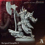 Orc Chief Fighter Barbarian w/ Battle Axe, Half-Orc | Scales: 28mm,32mm ,54mm,75mm,100mm  Megaboss | Dungeons & Dragons 5e | Pathfinder - Only-Games