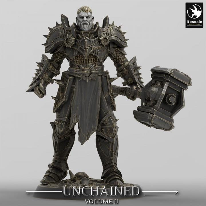 Oathbreaker Paladin, Fighter Battlemaster Maul PC / NPC, DnD 5e Unpainted Mini| 28mm, 32mm,54mm,75mm,100mm Scales | Dungeons & Dragons - Only-Games