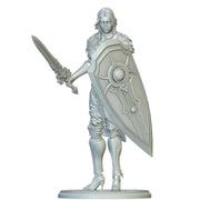 Female Paladin, Fighter Sword and Shield Plate Armor D&D 5e Mini | 28mm, 32mm,54mm,75mm,100mm Scales | Dungeons and Dragons Pathfinder | - Only-Games