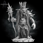Goblin King, Shaman Wizard, Goblin PC / NPC  | 28mm, 32mm,54mm,75mm,100mm Scales | Player Character Mini -D&D 5e Pathfinder Figurine - Only-Games