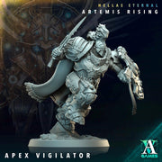 Sci-Fi Miniature Space Knight, Hellas Eternal Artemis Apex Vigilator | 28mm,32mm, 54mm, 75mm,100mm Scales | Resin Mini | Archvillain Games - Only-Games