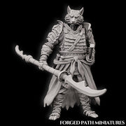 WereFox Fighter Samurai, Fox Folk, Kitsune | DnD Miniature 28mm,32mm,54mm, 75mm,100mm Scale Pathfinder Figure/ DnD Figurine unpainted - Only-Games