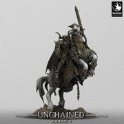 Chaos Knight Mounted on Horse w/ Swords ,Oathbreaker Paladin | Unpainted Dungeons and Dragons 5e  | 28mm,32mm,54mm,75mm Scale | Pathfinder - Only-Games