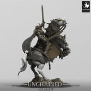 Chaos Knight Mounted on Horse w/ Swords ,Oathbreaker Paladin | Unpainted Dungeons and Dragons 5e  | 28mm,32mm,54mm,75mm Scale | Pathfinder - Only-Games