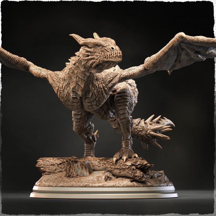 Wyvern, European Wyvern  (4 sizes) D&D  Miniature |  250mm Long,  225mm Wing Span | Resin Dragon Statue | Figurine | Dungeons and Dragons 5e - Only-Games