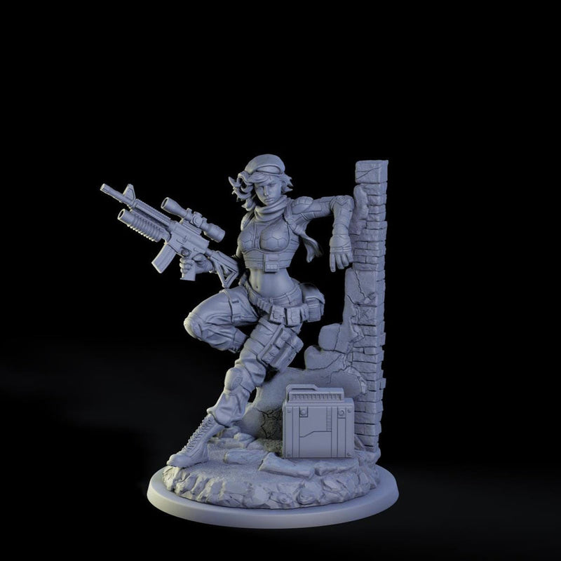 Female Sci-Fi Warrior Soldier, PC NPC Unpainted Resin Miniature | NSFW Topless & Nude versions | 28mm, 32mm,54mm, 75mm, 100mm Scales |DnD 5e - Only-Games