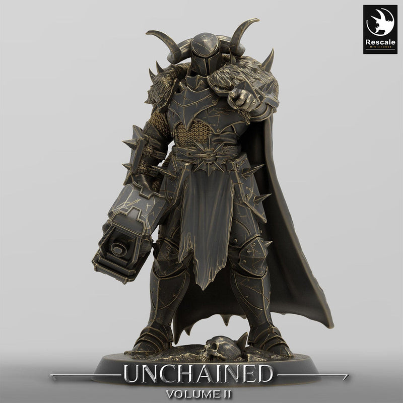 Oathbreaker Paladin, Fighter Battlemaster Maul PC / NPC, DnD 5e Unpainted Mini| 28mm, 32mm,54mm,75mm,100mm Scales | Dungeons & Dragons - Only-Games