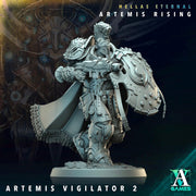 Sci-Fi Miniature Space Knight, Hellas Eternal Artemis Apex Vigilator | 28mm,32mm, 54mm, 75mm,100mm Scales | Resin Mini | Archvillain Games - Only-Games