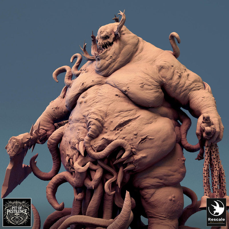 Flesh Golem Abomination Pestilence Demon (4 sizes) | 110mm Tall Proxy size | Large, Huge, Gargantuan D&D scale | Daemon Mini | Wargames  | - Only-Games