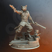 Tabaxi Rogue Fighter Gunslinger Sharpshooter Unpainted Miniature | 28mm, 32mm,54mm,75mm, 100mm Scales | Dungeons and Dragons  5E | DM Stash - Only-Games