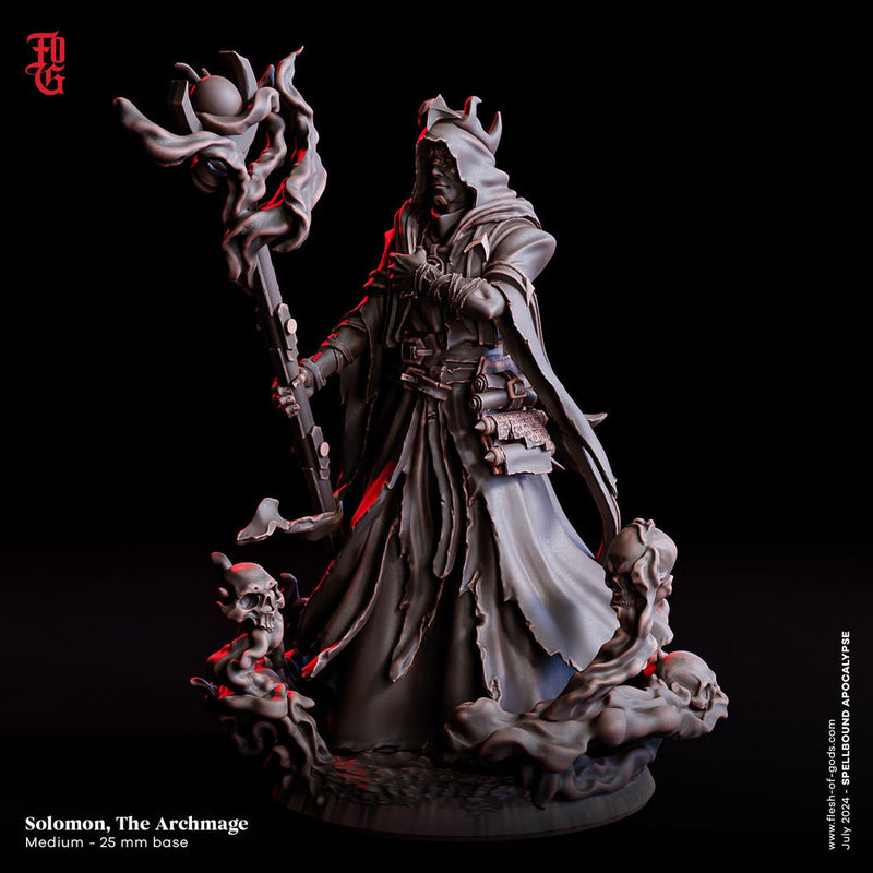 Human Sorlock, Warlock, Sorcerer Wizard | 28mm,32mm,54mm,75mm,100mm Scale |Player Character Mini| D&D 5e Pathfinder Figurine | Flesh of Gods - Only-Games