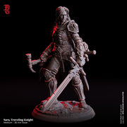 Female Human Fighter Adventurer, Ranger Paladin PC NPC | 28mm, 32mm,54mm, 75mm,100mm Scale Resin Mini | Dungeons and Dragons| Flesh of Gods - Only-Games