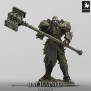 Human Paladin, Fighter Battlemaster with Maul PC / NPC, DnD 5e Gift Unpainted Mini| 28mm, 32mm,54mm,75mm,100mm Scales | Dungeons & Dragons - Only-Games