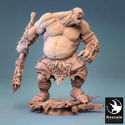 Ogre Chieftain, Half-Orc | 28mm, 32mm,54mm,75mm,100mm Scales | Fantasy Tabletop Mini -D&D 5e Pathfinder Figurine | Rescale Miniatures - Only-Games