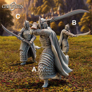 Elf Fighters, Paladin with Sword (3 poses )| Miniature | 28mm, 32mm,54mm,75mm, 100mm Scales | Pathfinder Figure | DnD | Figurine unpainted | - Only-Games