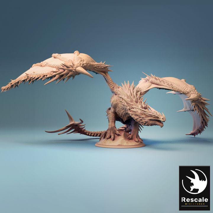 Chromatic Adult, Ancient Red Dragon (4 sizes) D&D Miniature | 460mm Wing Span, 185mm Height |Resin Figure Dungeons and Dragons 5e Pathfinder - Only-Games
