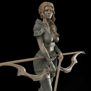Female Elf, Human Fighter Ranger Sharpshooter, Mini | 28mm,32mm,54mm,75mm,100mm Scale | Resin Dungeons and Dragons D&D 5e  | Pathfinder - Only-Games