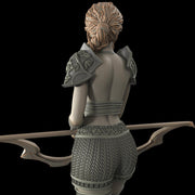 Female Elf, Human Fighter Ranger Sharpshooter, Mini | 28mm,32mm,54mm,75mm,100mm Scale | Resin Dungeons and Dragons D&D 5e  | Pathfinder - Only-Games