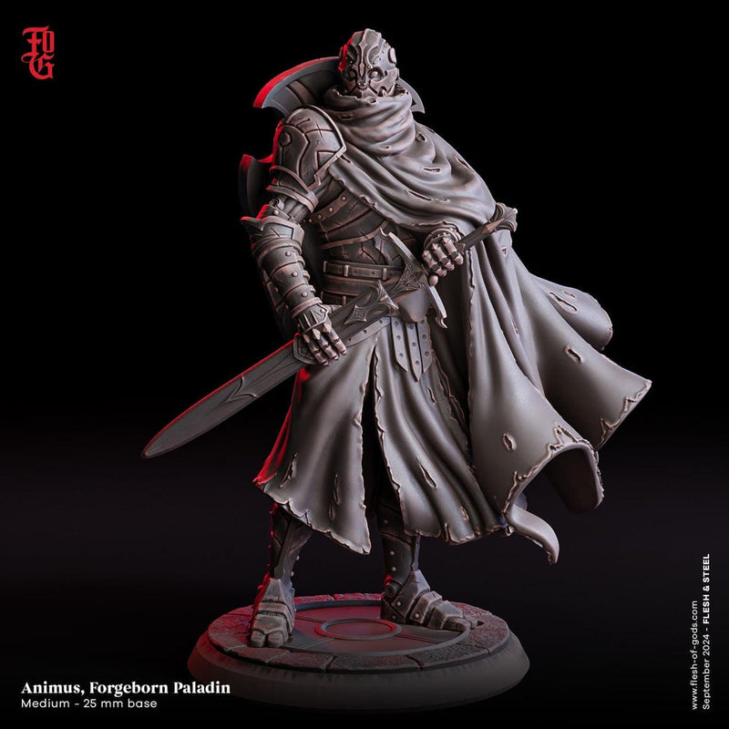 Warforged Paladin, Fighter, Sword | 28mm,32mm,54mm,75mm,100mm Scale Resin Miniature | Dungeons and Dragons D&D 5e Pathfinder | Flesh of Gods - Only-Games