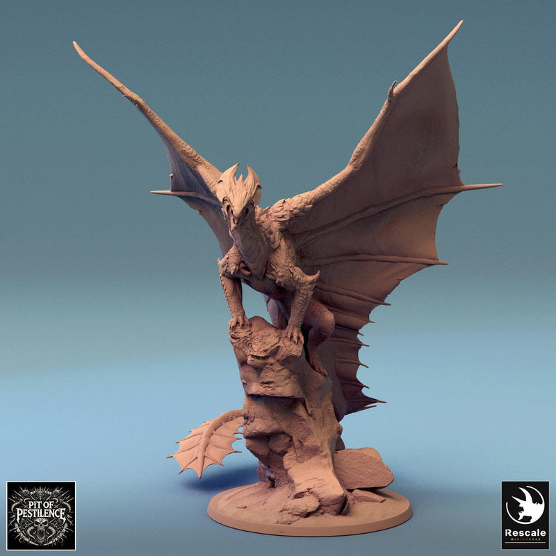 Metallic Ancient Brass Dragon- (4 sizes) D&D Miniature | 190mm Wing Span,223mm Height | Resin Figurine |Dungeons and Dragons 5e Pathfinder - Only-Games