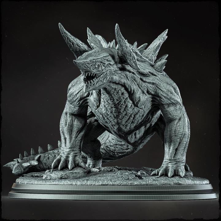Kaiju, Behemoth, Tarrasque (4 sizes) D&D  Miniature | Torso 120mm Long,  80mm Height | Resin Statue | Figurine | Dungeons and Dragons 5e - Only-Games