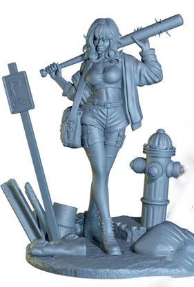 Female Sci-Fi Warrior Soldier, PC NPC Unpainted Resin Miniature | NSFW Topless version | 28mm, 32mm,54mm, 75mm, 100mm Scales |DnD 5e - Only-Games