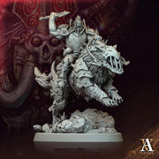 Orc Fighter Barbarian on Giant Dire Wolf, Half-Orc | Scales: 28mm,32mm ,54mm,75mm,100mm  Megaboss | D&D 5e | Pathfinder | Achvillain Games - Only-Games