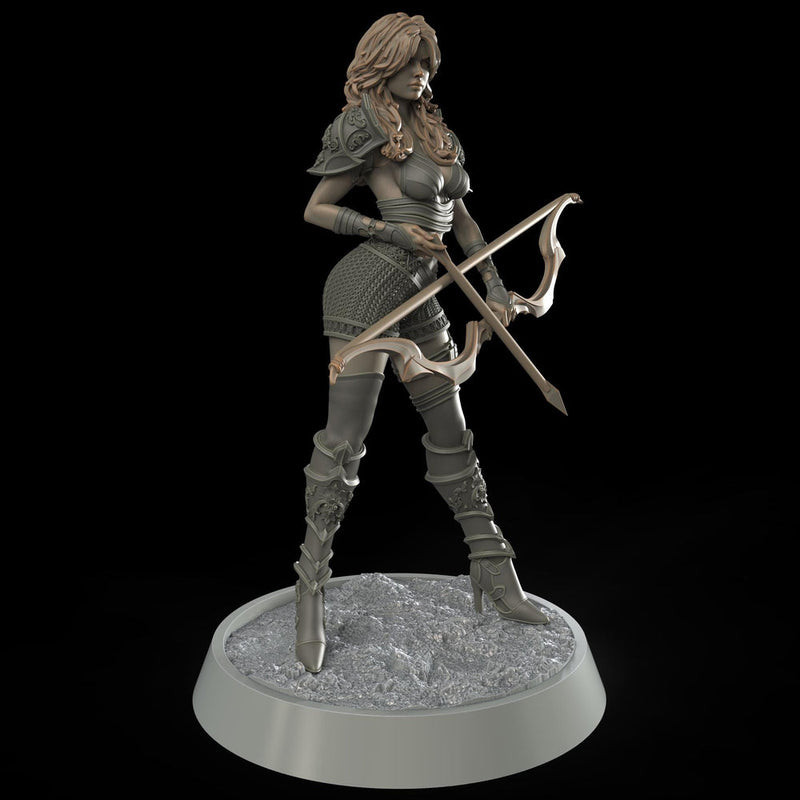 Female Sexy Human Fighter Ranger Sharpshooter, Unpainted | 28mm,32mm,54mm,75mm,100mm Scale | Resin Dungeons and Dragons D&D 5e  | Pathfinder - Only-Games