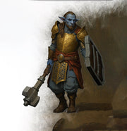 Firbolg Cleric, Fighter with Mace & Shield | Miniature | 28mm, 32mm, 54mm, 75mm, 100mm Scales | Pathfinder Figure | DnD | Figurine unpainted - Only-Games