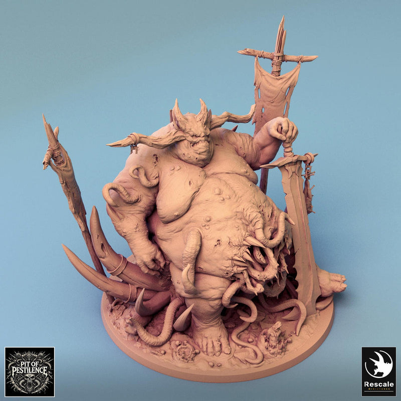 Flesh Golem Abomination Pestilence Demon (4 sizes) | 110mm Tall Proxy size | Large, Huge, Gargantuan D&D scale | Daemon Mini | Wargames  | - Only-Games