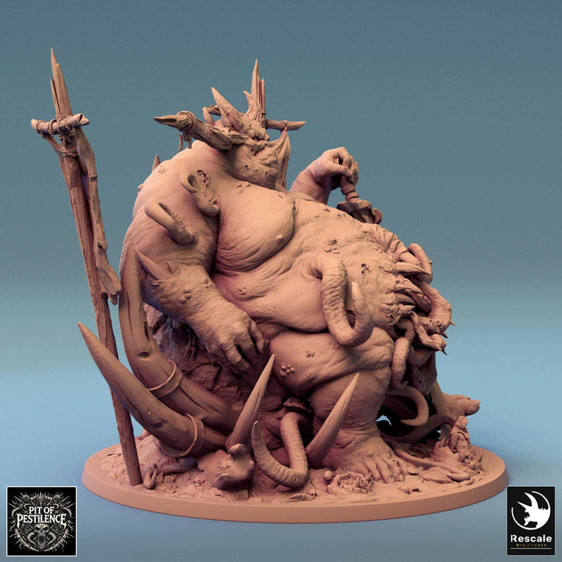 Flesh Golem Abomination Pestilence Demon (4 sizes) | 110mm Tall Proxy size | Large, Huge, Gargantuan D&D scale | Daemon Mini | Wargames  | - Only-Games