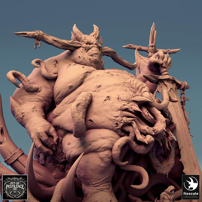 Flesh Golem Abomination Pestilence Demon (4 sizes) | 110mm Tall Proxy size | Large, Huge, Gargantuan D&D scale | Daemon Mini | Wargames  | - Only-Games
