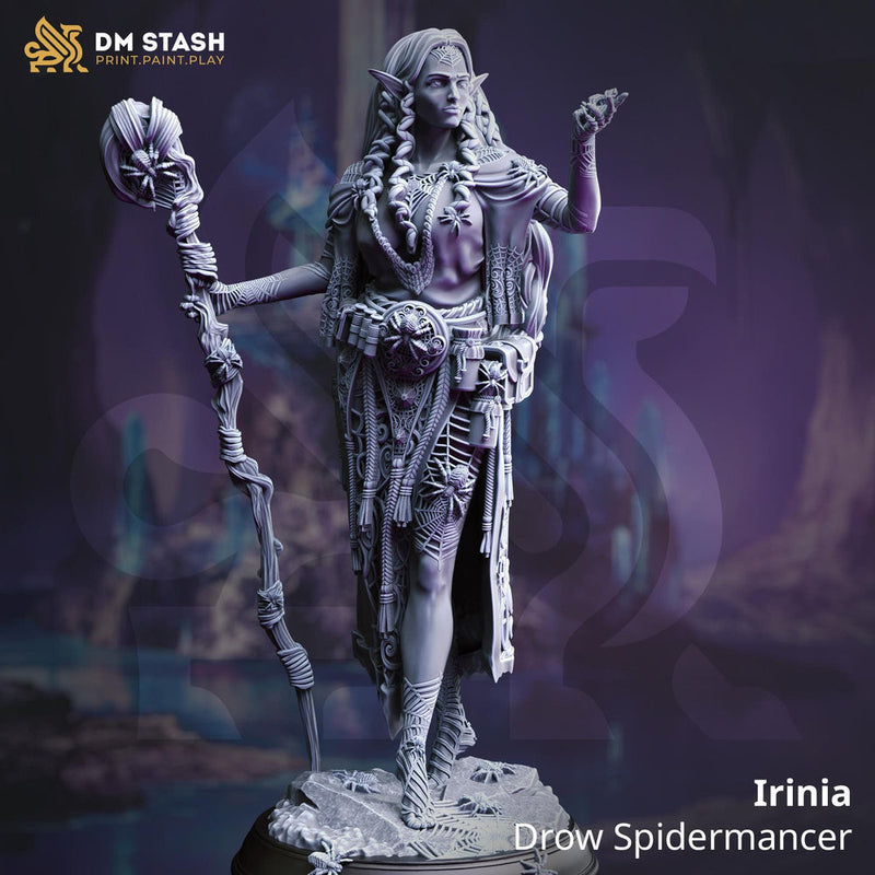 Dark Elf Female Cleric, Sorcerer, Wizard PC/ NPC Miniature | 28mm, 32mm,54mm,75mm, 100mm Scales | Dungeons and Dragons Pathfinder | DM Stash - Only-Games